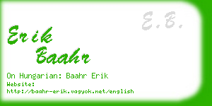 erik baahr business card